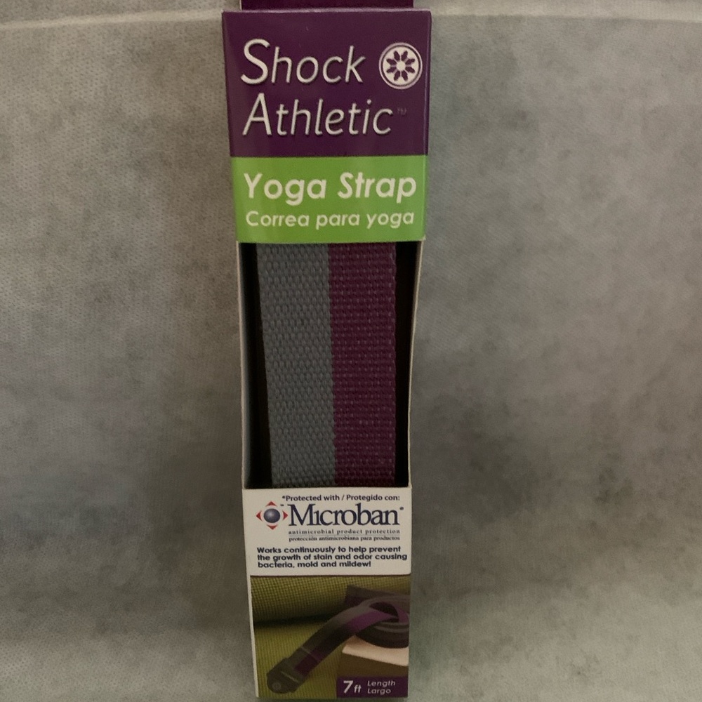 NIB Unisex Shock Athletic Purple and Gray Yoga Strap